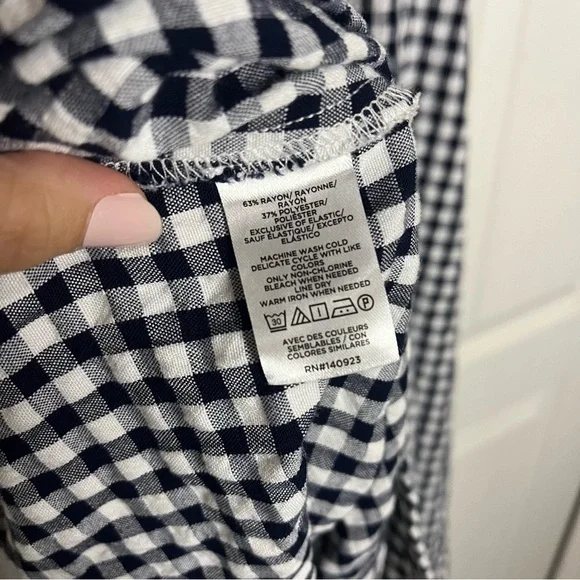 Navy Blue and White Gingham Dress - Picture 5 of 6